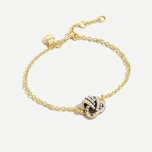 J CREW SPARKLE KNOT CHAIN BRACELET GOLD TONE NWT